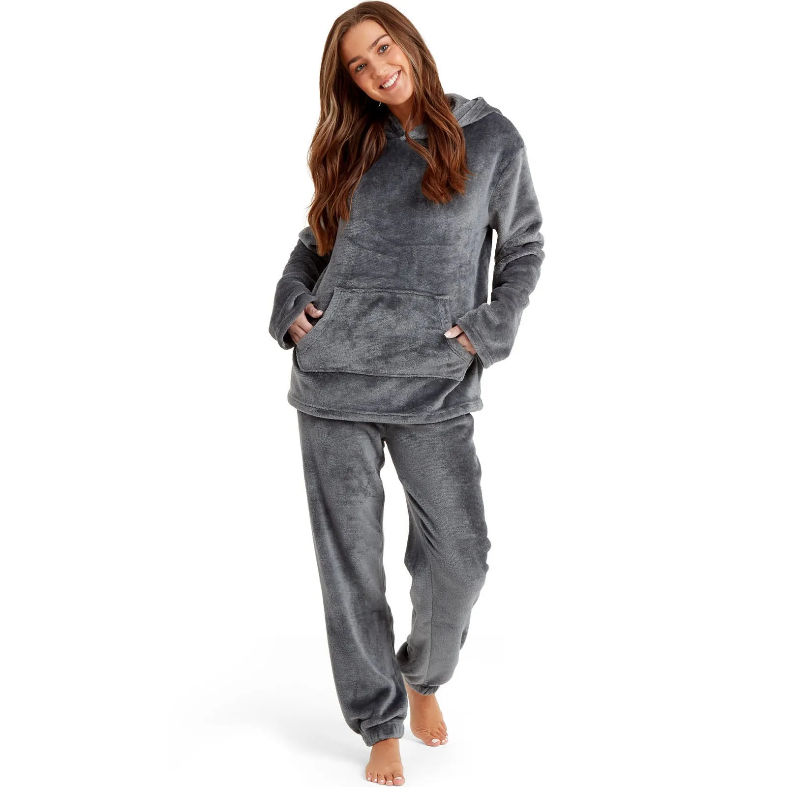 Snuggaroo Womens Soft Fleece Hooded Loungewear Set