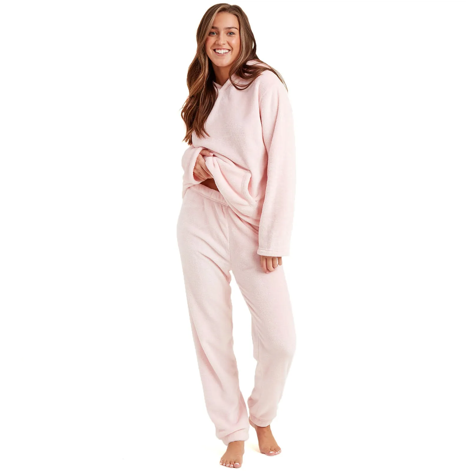 Snuggaroo Womens Soft Fleece Hooded Loungewear Set