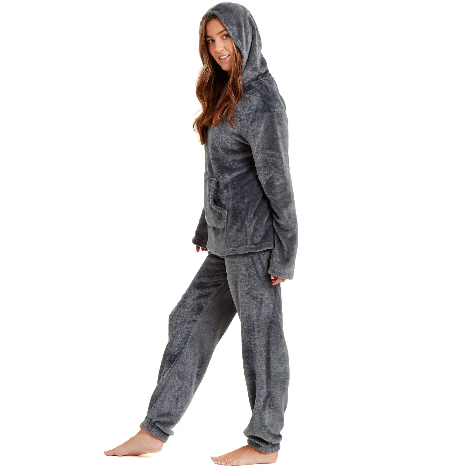 Snuggaroo Womens Soft Fleece Hooded Loungewear Set