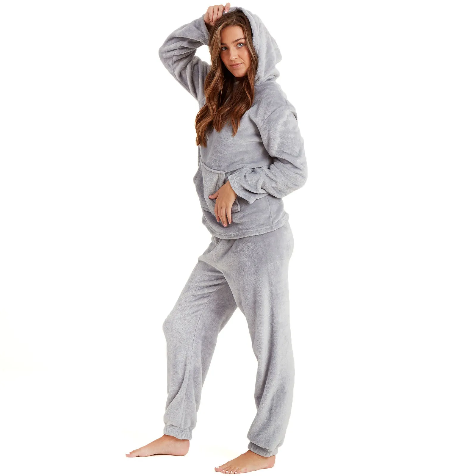 Snuggaroo Womens Soft Fleece Hooded Loungewear Set