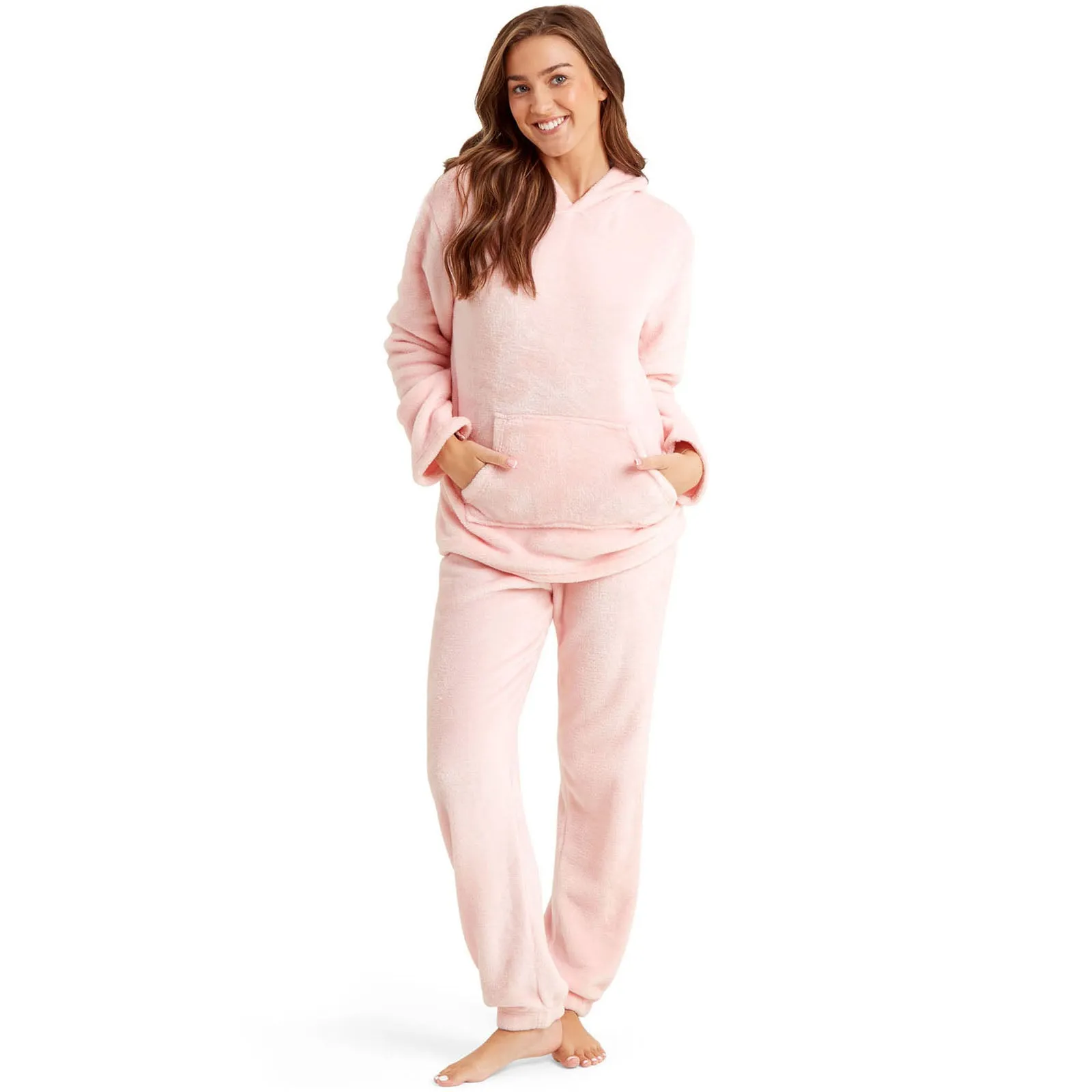 Snuggaroo Womens Soft Fleece Hooded Loungewear Set