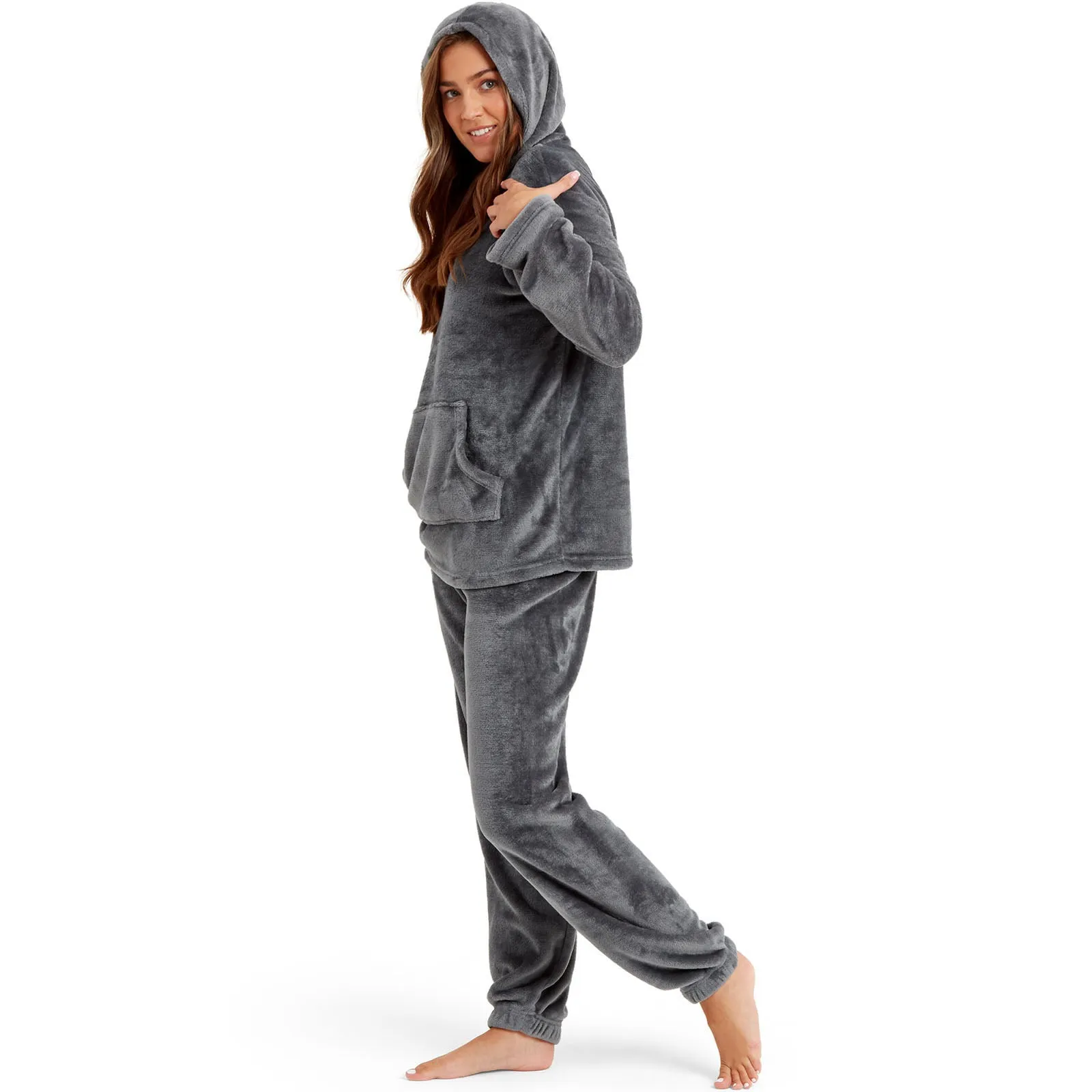 Snuggaroo Womens Soft Fleece Hooded Loungewear Set