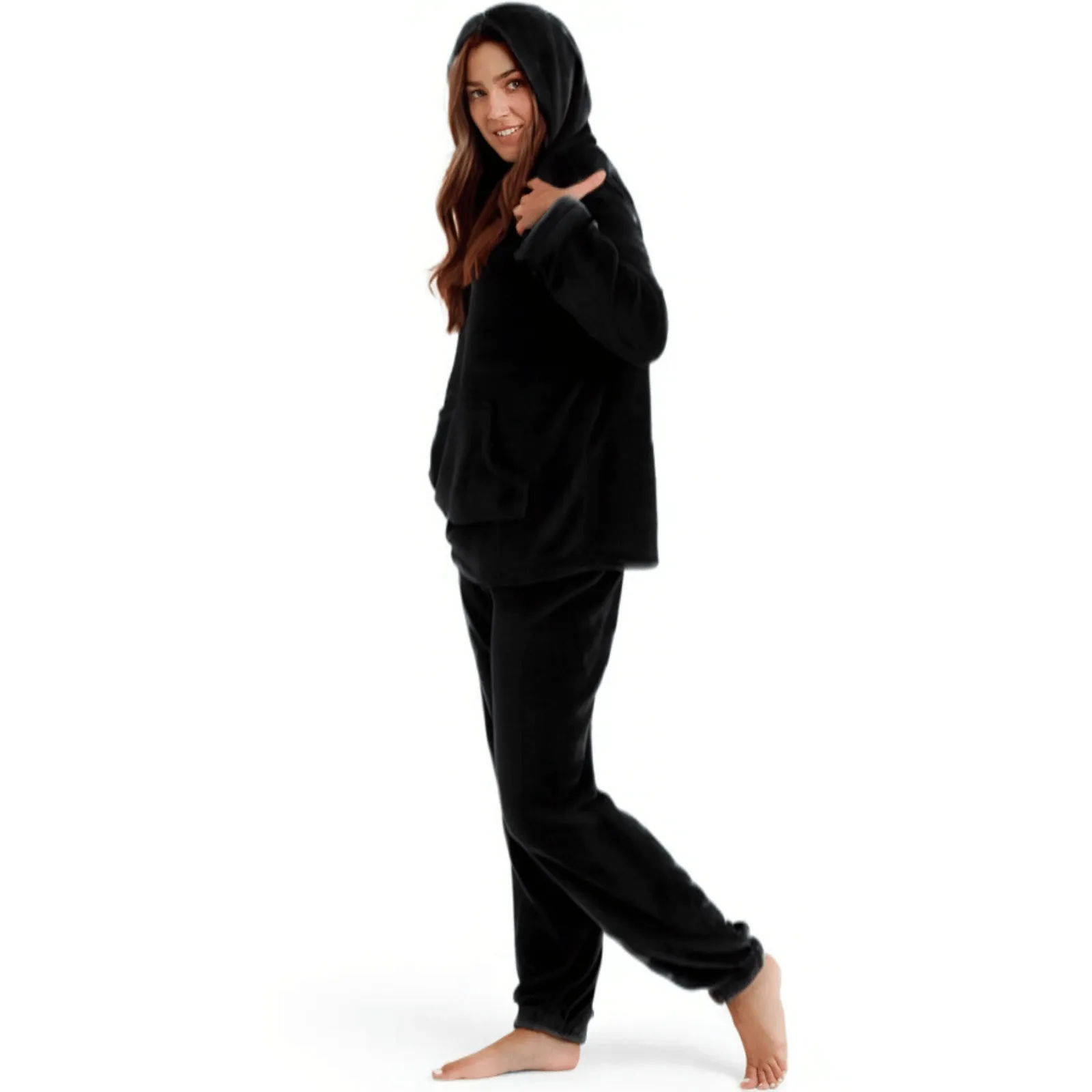 Snuggaroo Womens Soft Fleece Hooded Loungewear Set