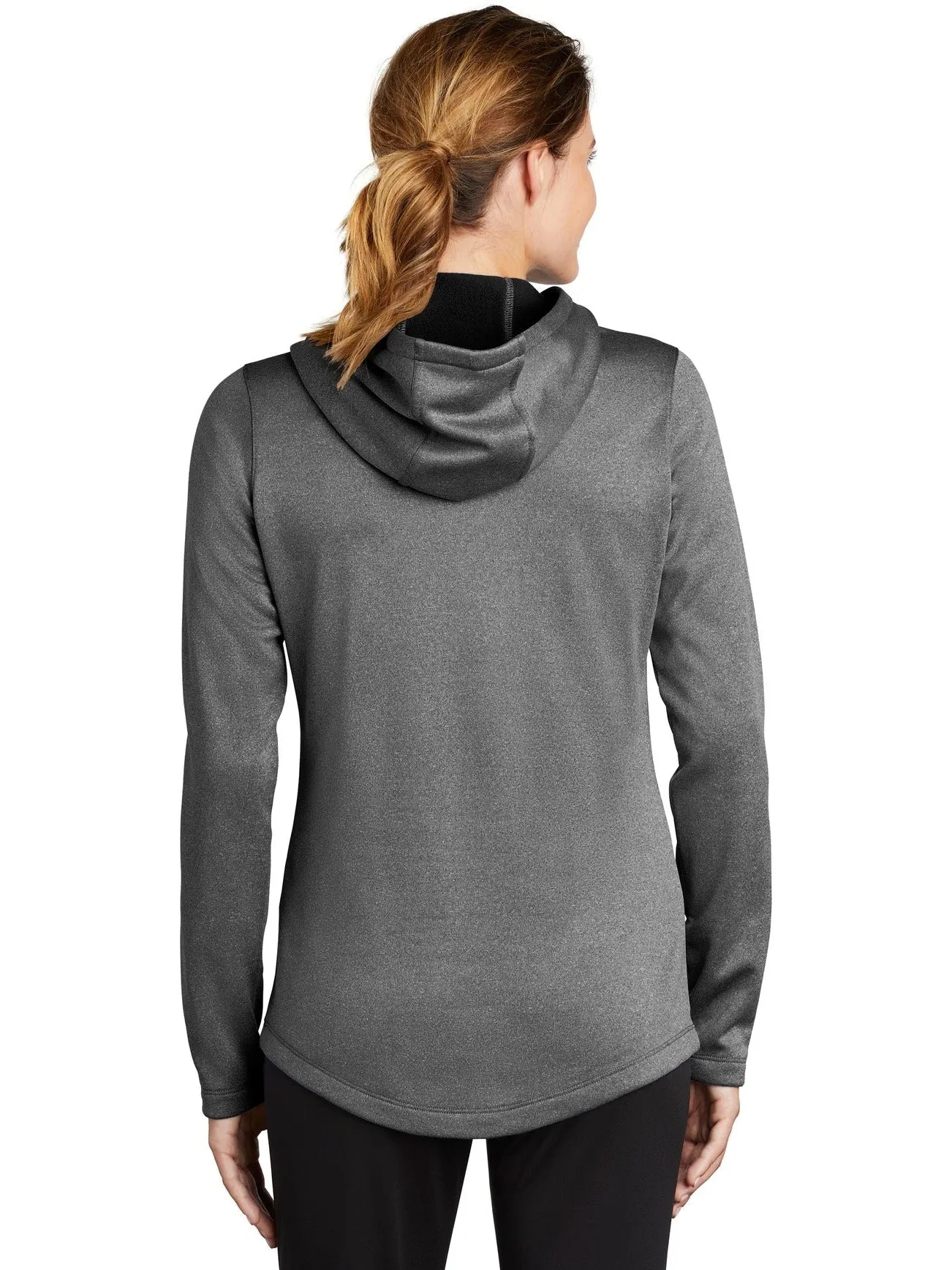 Sport-Tek Ladies Posicharge Sport-Wick Heather Fleece Hooded Pullover