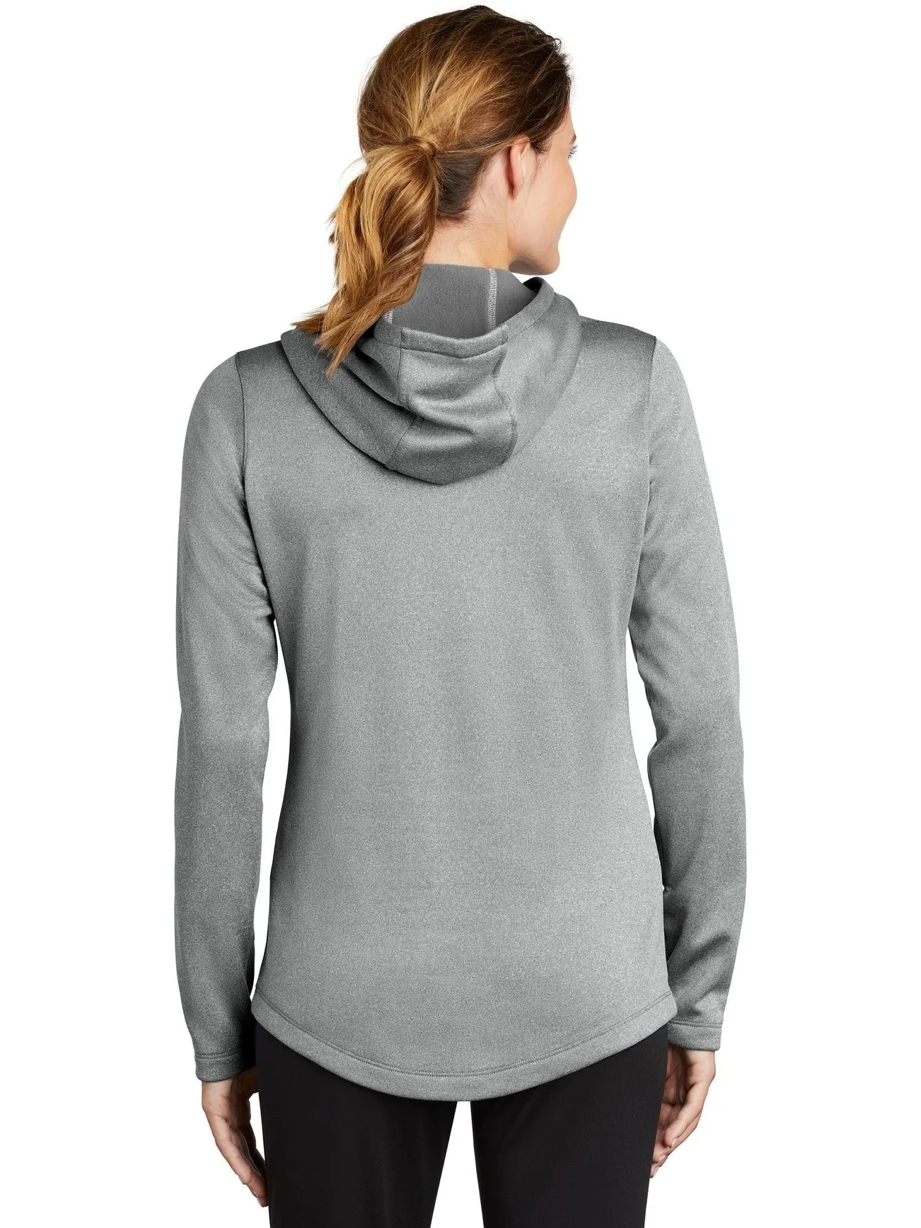 Sport-Tek Ladies Posicharge Sport-Wick Heather Fleece Hooded Pullover