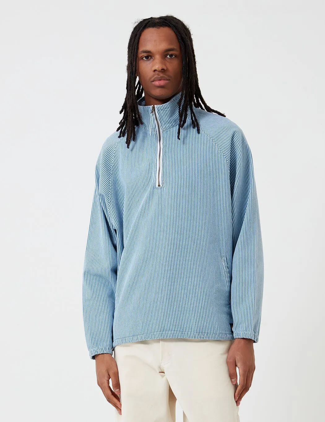 Stan Ray 1/4 Zip Pop Smock Jacket - Bleached Hickory