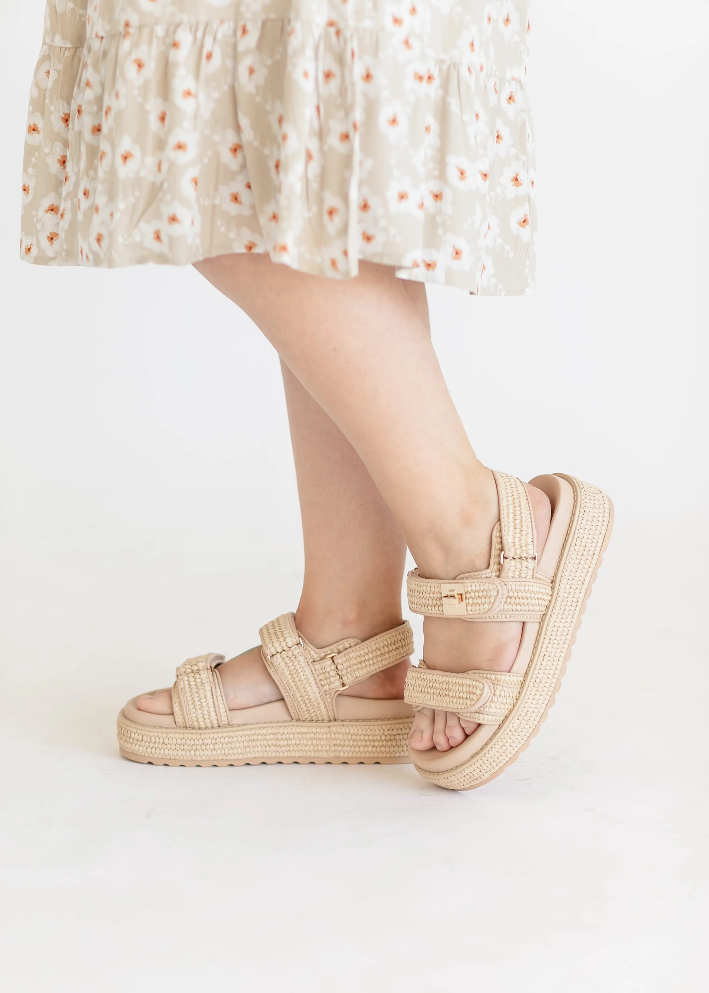 Steve Madden Mona Platform Raffia Sandals - FINAL SALE