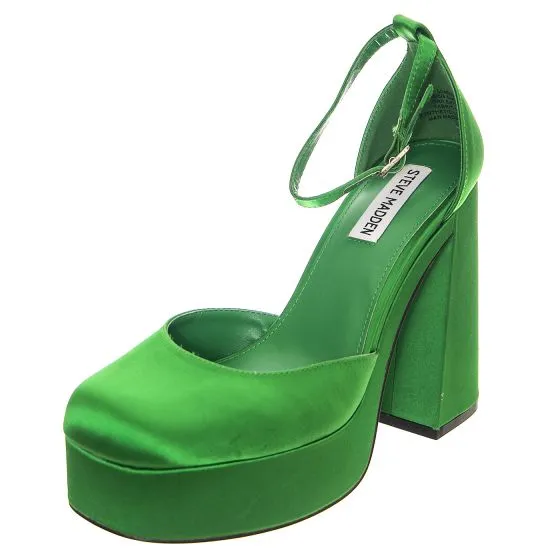 Steve Madden W' Londyn-Green Satin Sandals