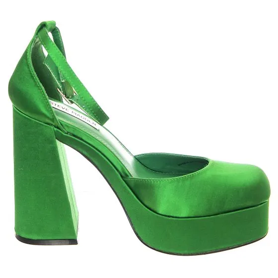 Steve Madden W' Londyn-Green Satin Sandals