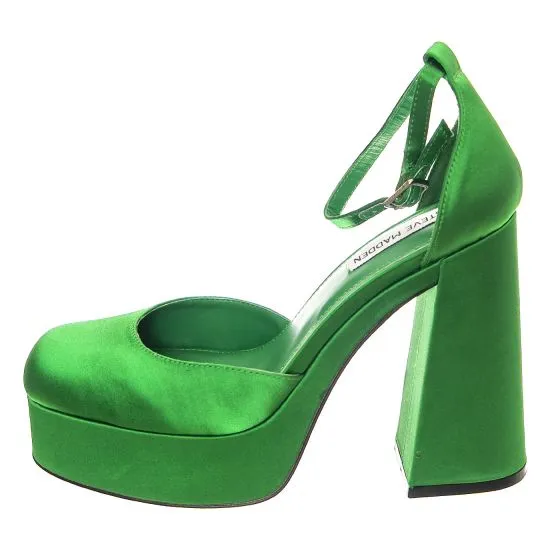 Steve Madden W' Londyn-Green Satin Sandals