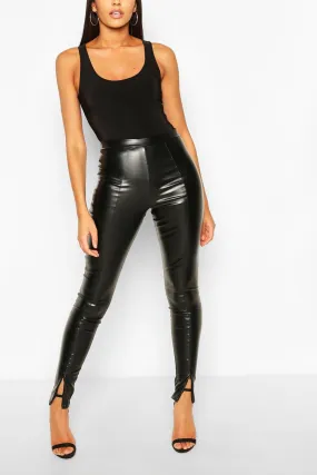 Tall Faux Leather Invisible Zip Leggings