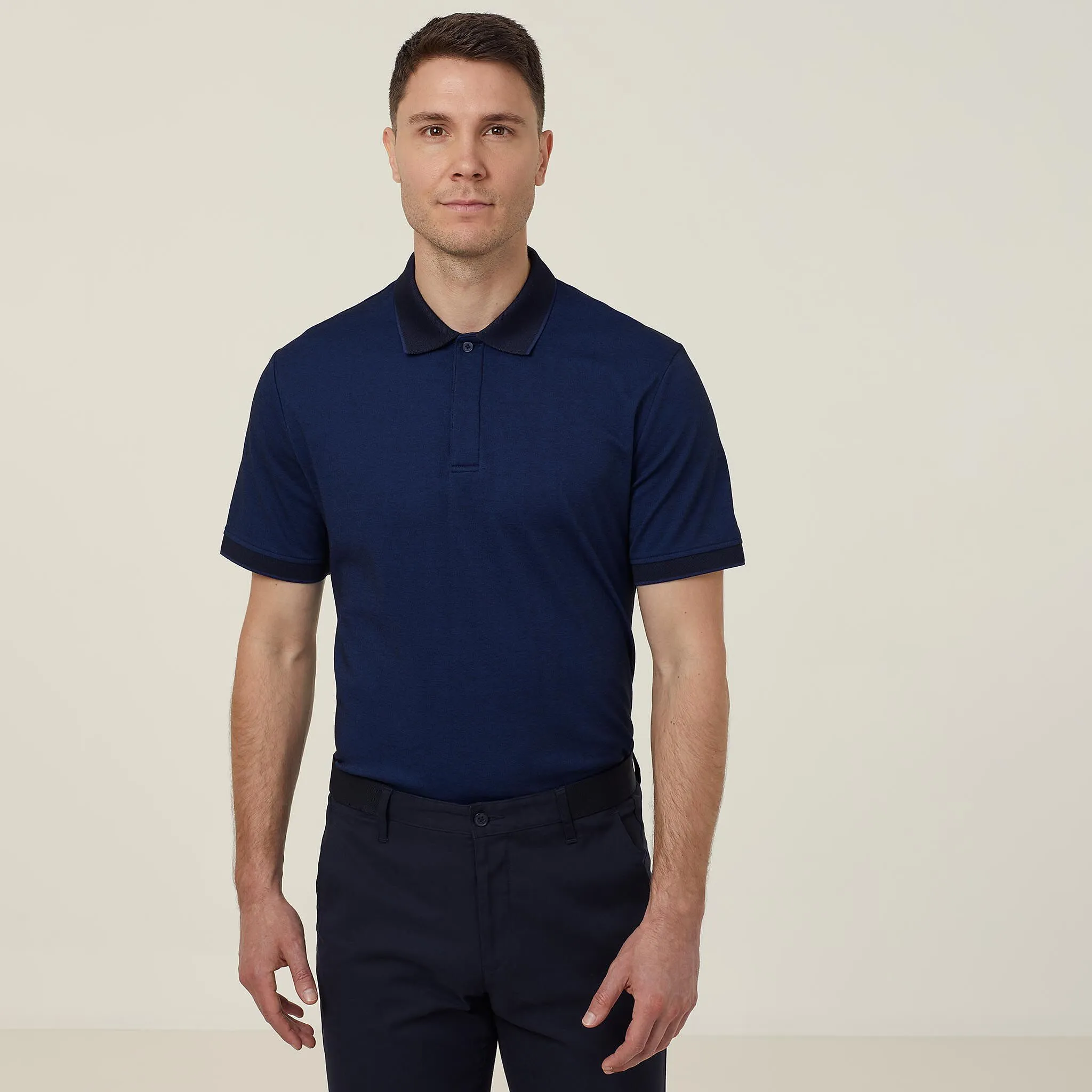 Textured Cotton Poly Short Sleeve Polo