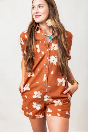 The Faded Daisy Print Romper