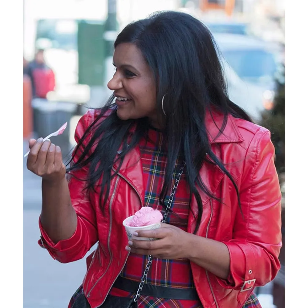 The Mindy Project S02 Mindy Kaling Red Leather Jacket