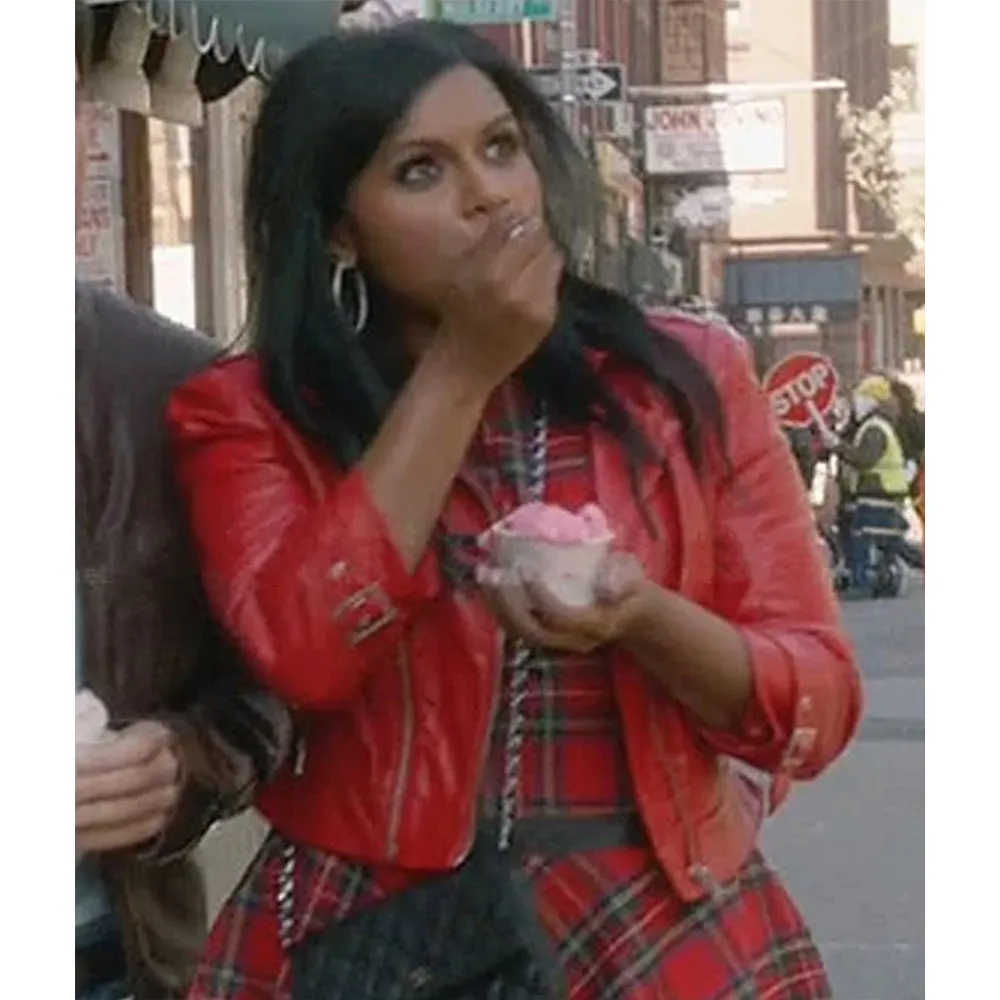 The Mindy Project S02 Mindy Kaling Red Leather Jacket