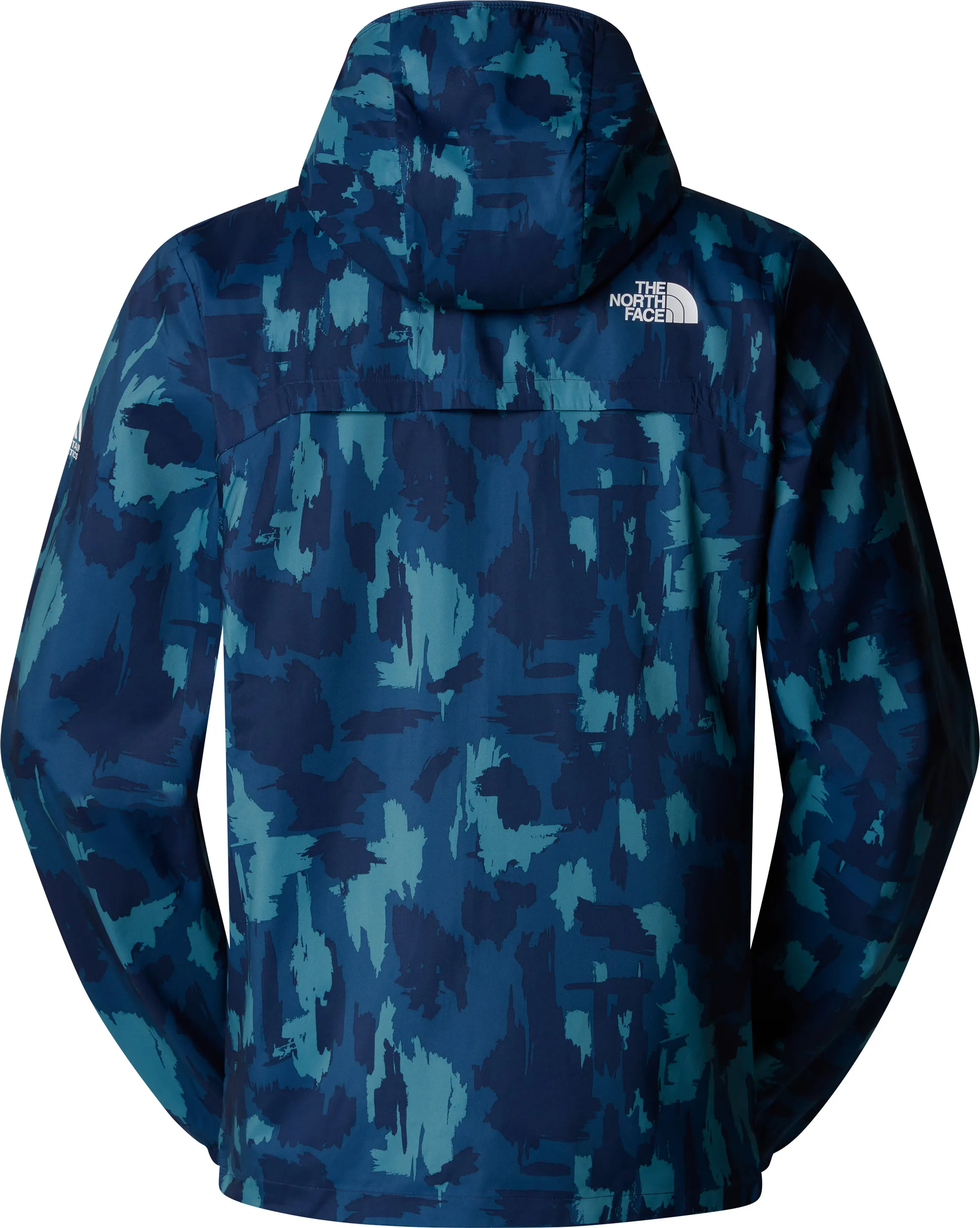 The North Face Men's Mountain Athletics Printed Hooded Wind Jacket Summit Navy Painted Mountains Print | Buy The North Face