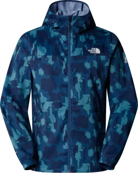 The North Face Men's Mountain Athletics Printed Hooded Wind Jacket Summit Navy Painted Mountains Print | Buy The North Face