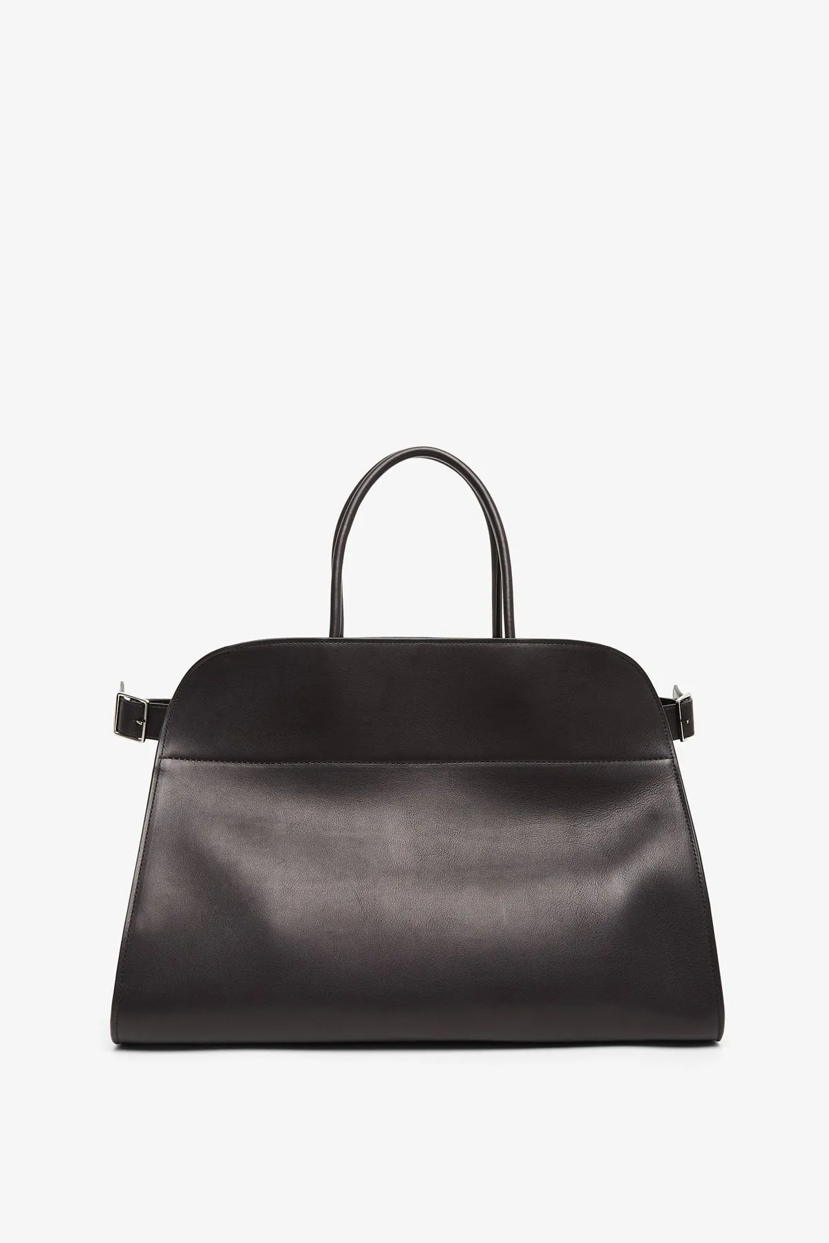 The Row Margaux 17 black saddle leather bag