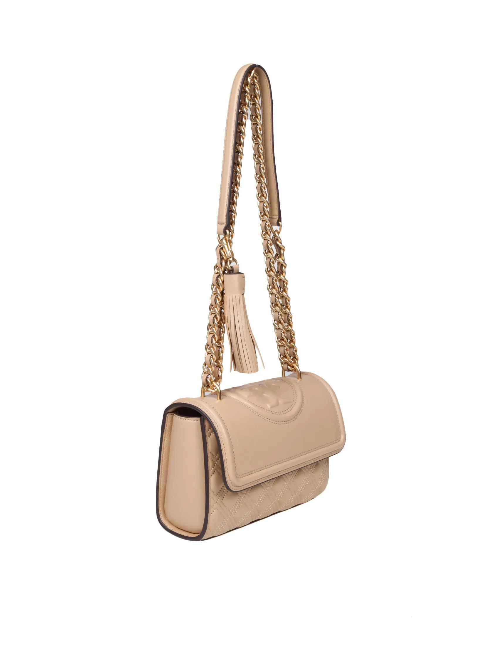 TORY BURCH SMALL FLEMING BAG IN DESERT COLOR LEATHER