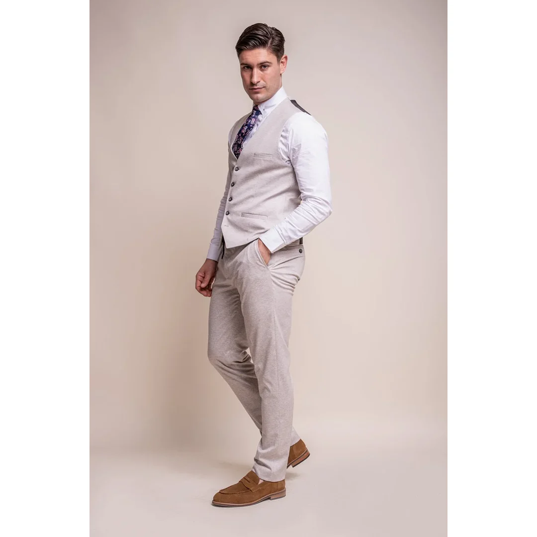 Valencia - Men's Classic Cream Waistcoat