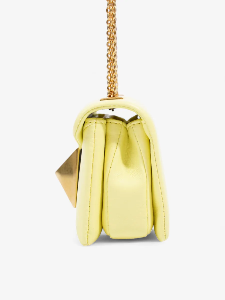 Valentino One Stud Bag Yellow Nappa Leather Micro