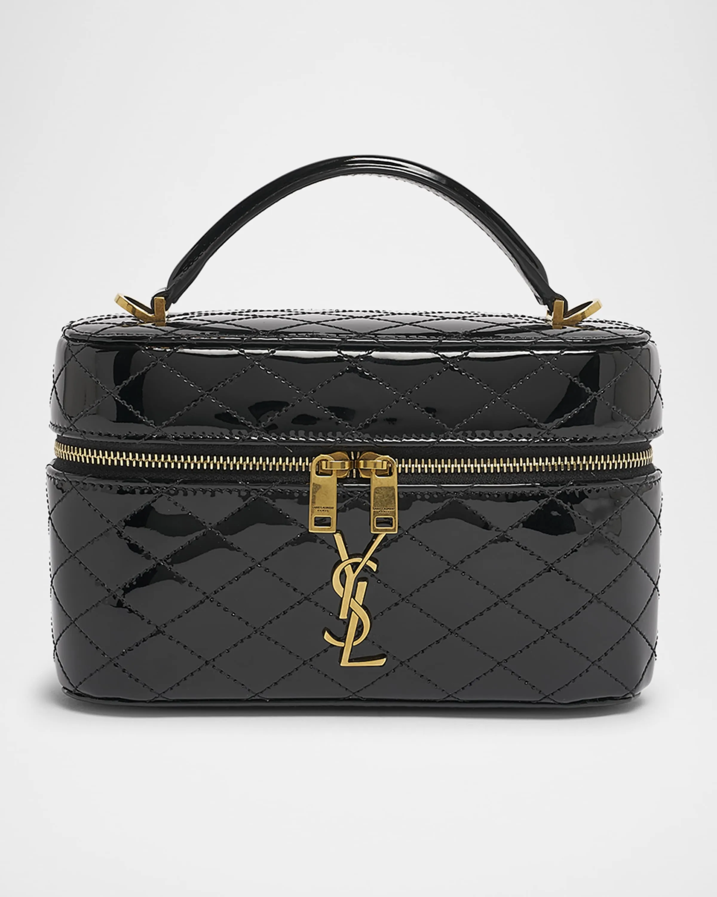 Vanity YSL Top-Handle Bag in Quilted Patent Leather