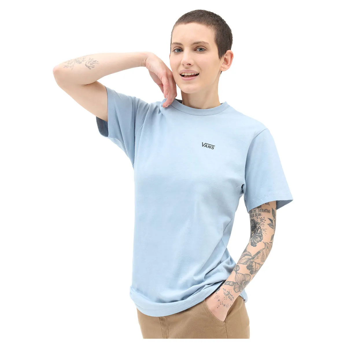 Vans Women's Left Chest Logo Tee - Ashley Blue