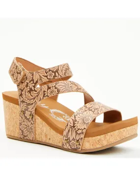 Very G Women's Casper Tooled Wedge Sandals