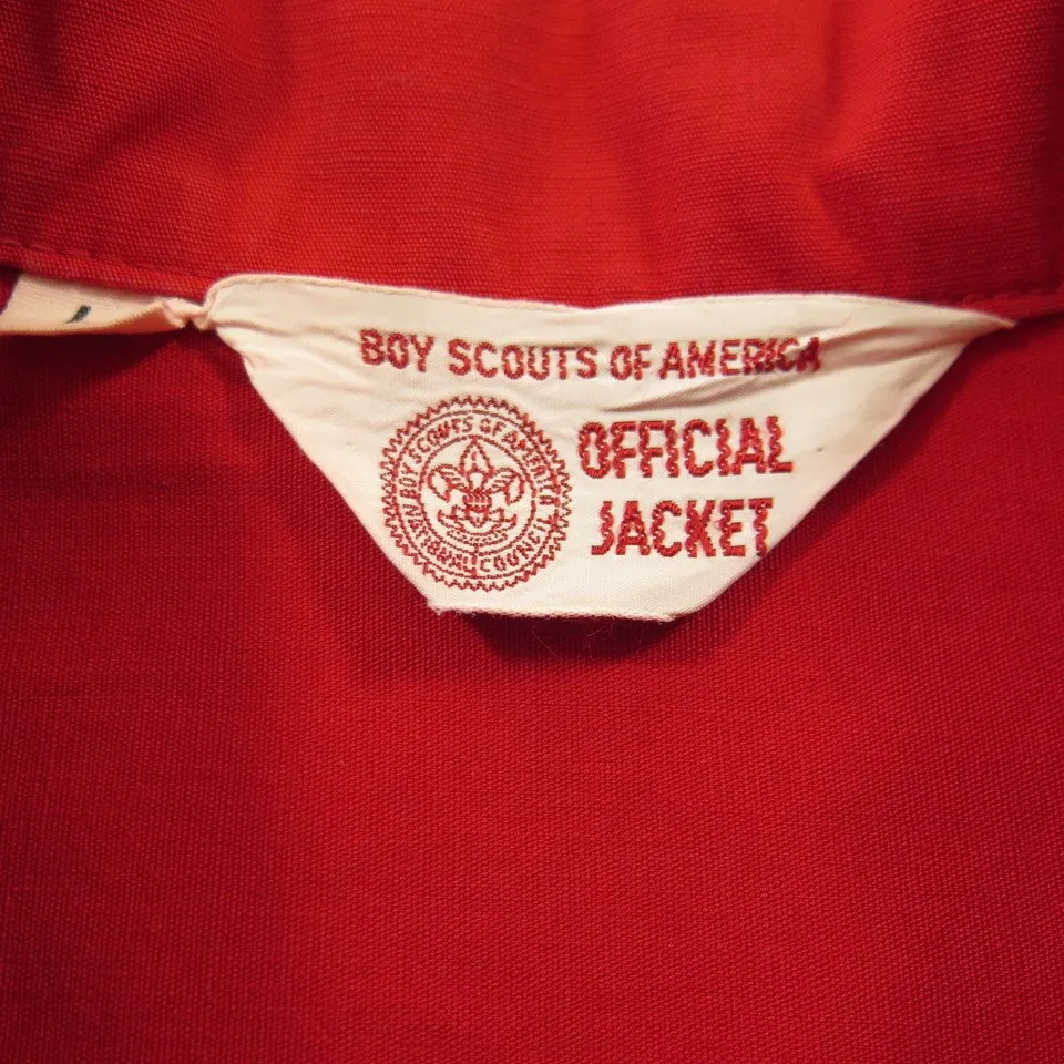 Vintage 50s Boy Scouts Red Jacket D Pockets BSA America Mens L Talon Zip USA