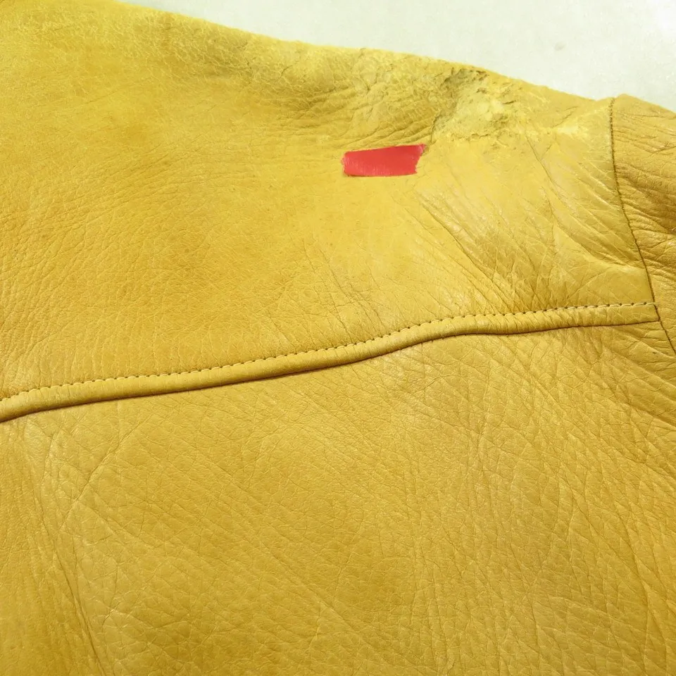 Vintage 60s Deerskin Leather Jacket M Tan Ideal Zip Leather Knot