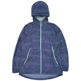 Vintage Nike Geometric Zip Up Hooded Jacket Blue Size L | Second Wave Vintage