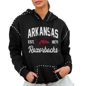 Women's Gameday Couture  Black Arkansas Razorbacks Studded Pullover Hoodie