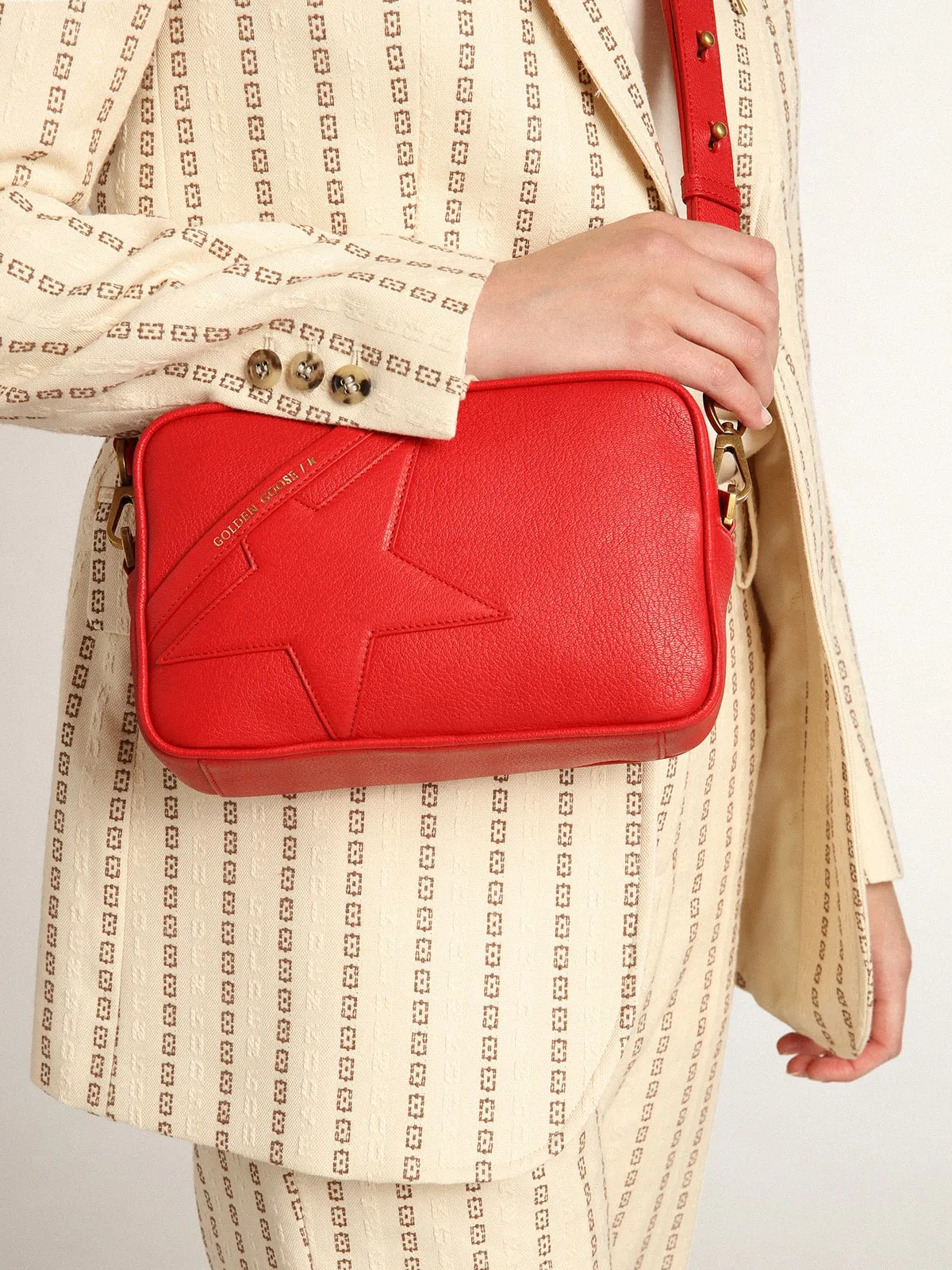 Women’s Star Bag in bright red leather