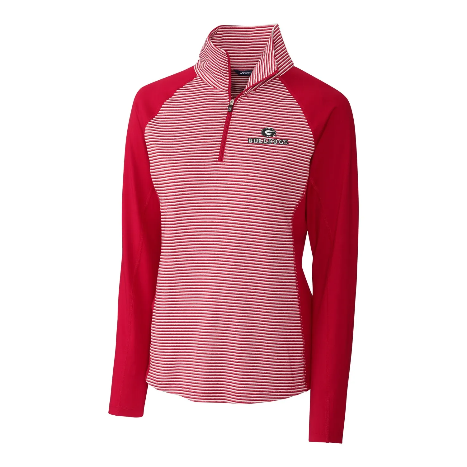 Women's Cutter & Buck Red Georgia Bulldogs Forge Tonal Half-Zip Pullover Jacket