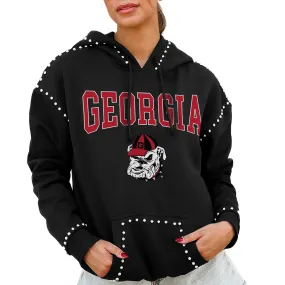 Women's Gameday Couture  Black Georgia Bulldogs Studded Pullover Hoodie