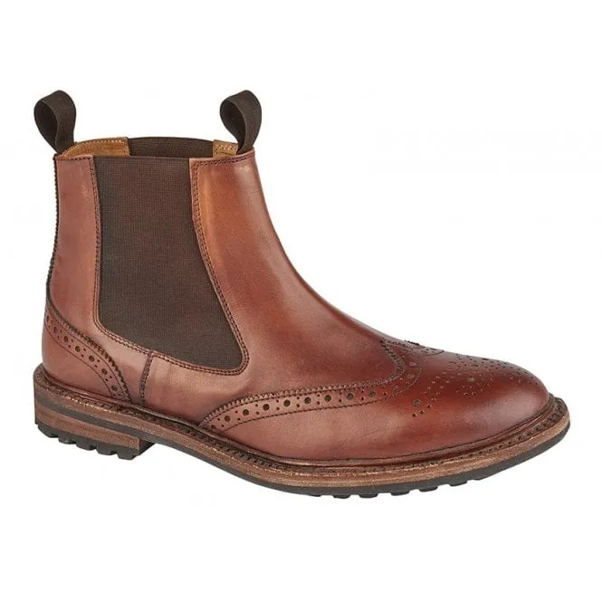 Woodland Brogue Gusset Dealer Boot (Brown)