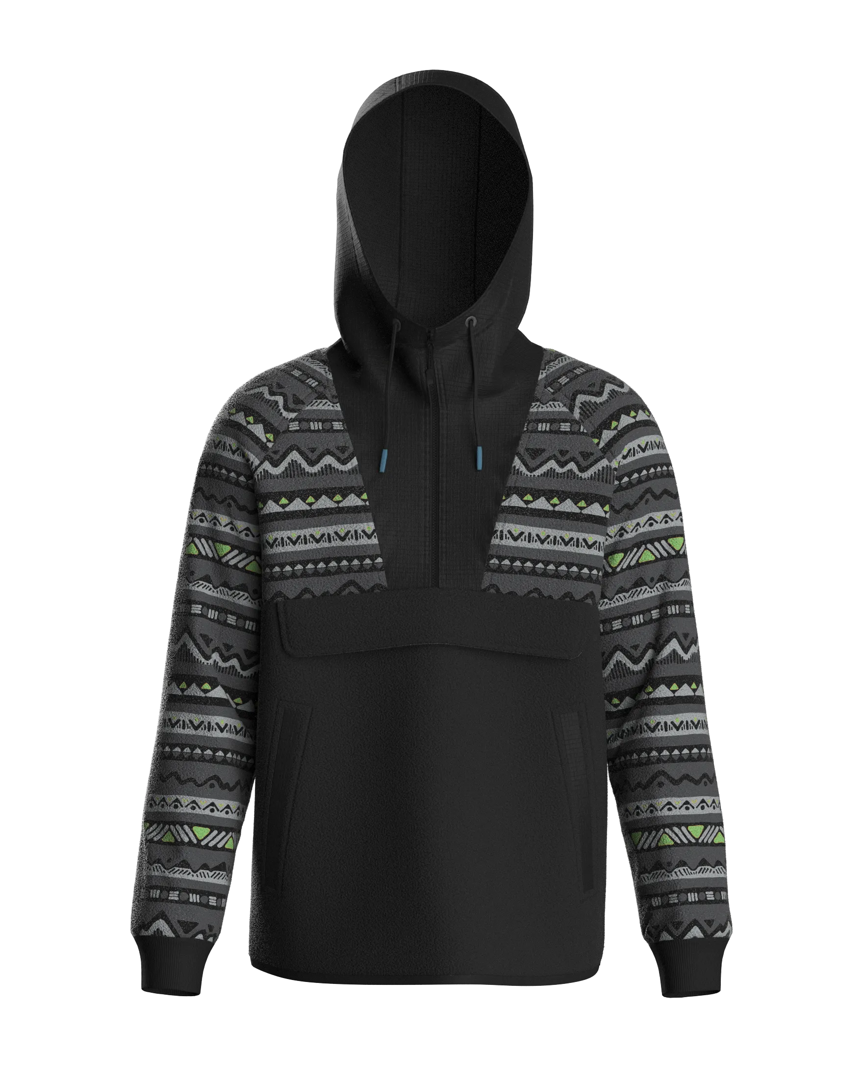 Woodland Hooded 1/2 Zip Recycled Polar Fleece