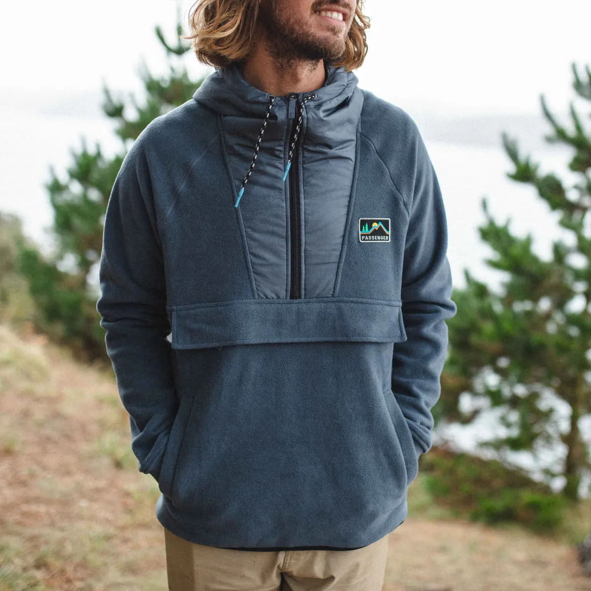 Woodland Hooded Half Zip Recycled Polar Fleece