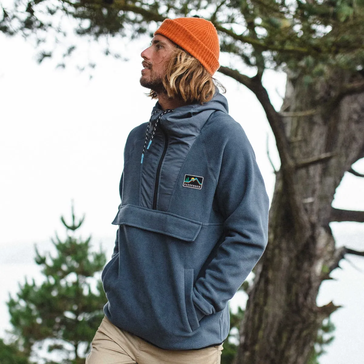 Woodland Hooded Half Zip Recycled Polar Fleece