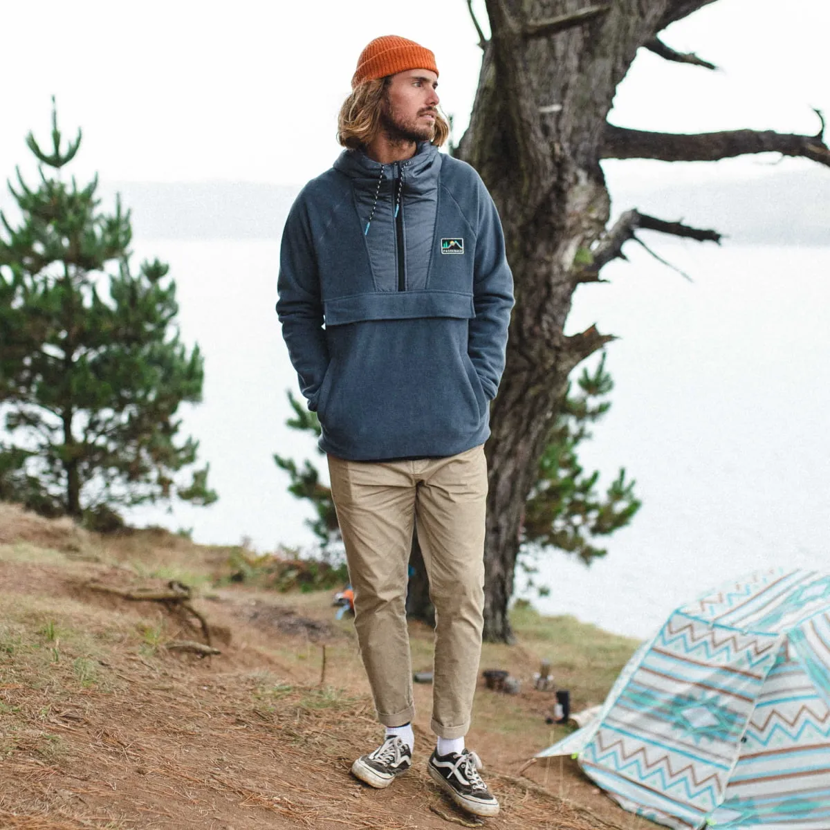 Woodland Hooded Half Zip Recycled Polar Fleece