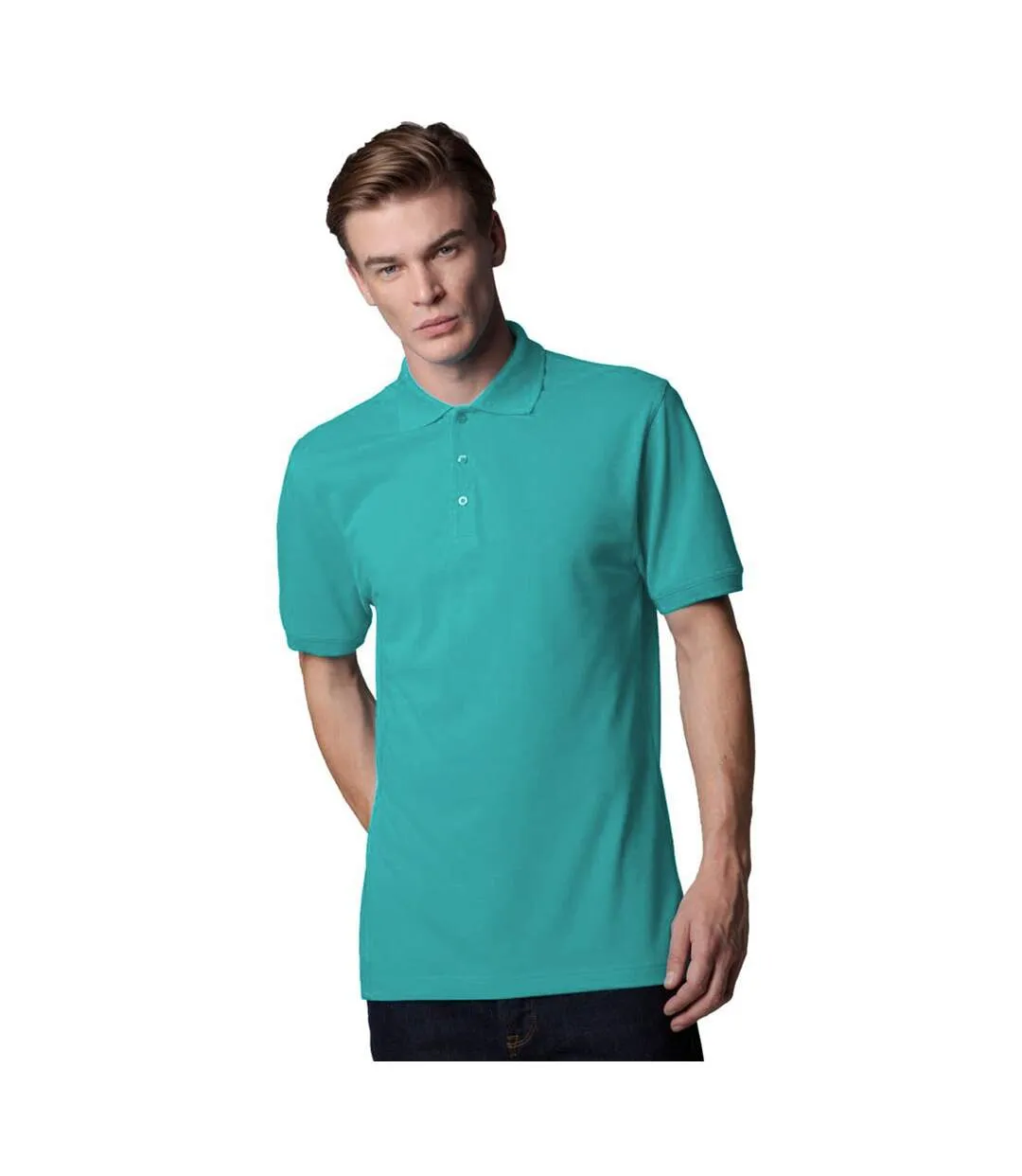 Workwear mens short sleeve polo shirt turquoise Kustom Kit