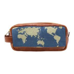 World Map Toiletry Bag (Slate)