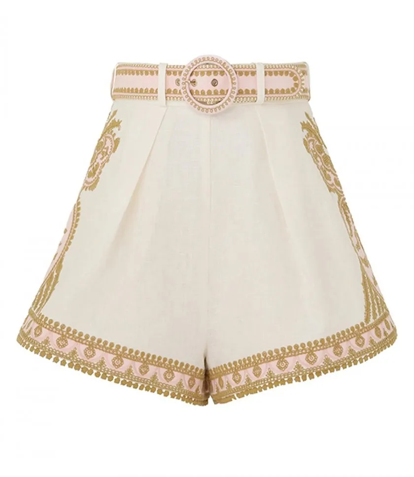 ZIMMERMANNWAVERLY EMBROIDERED TUCK SHORT